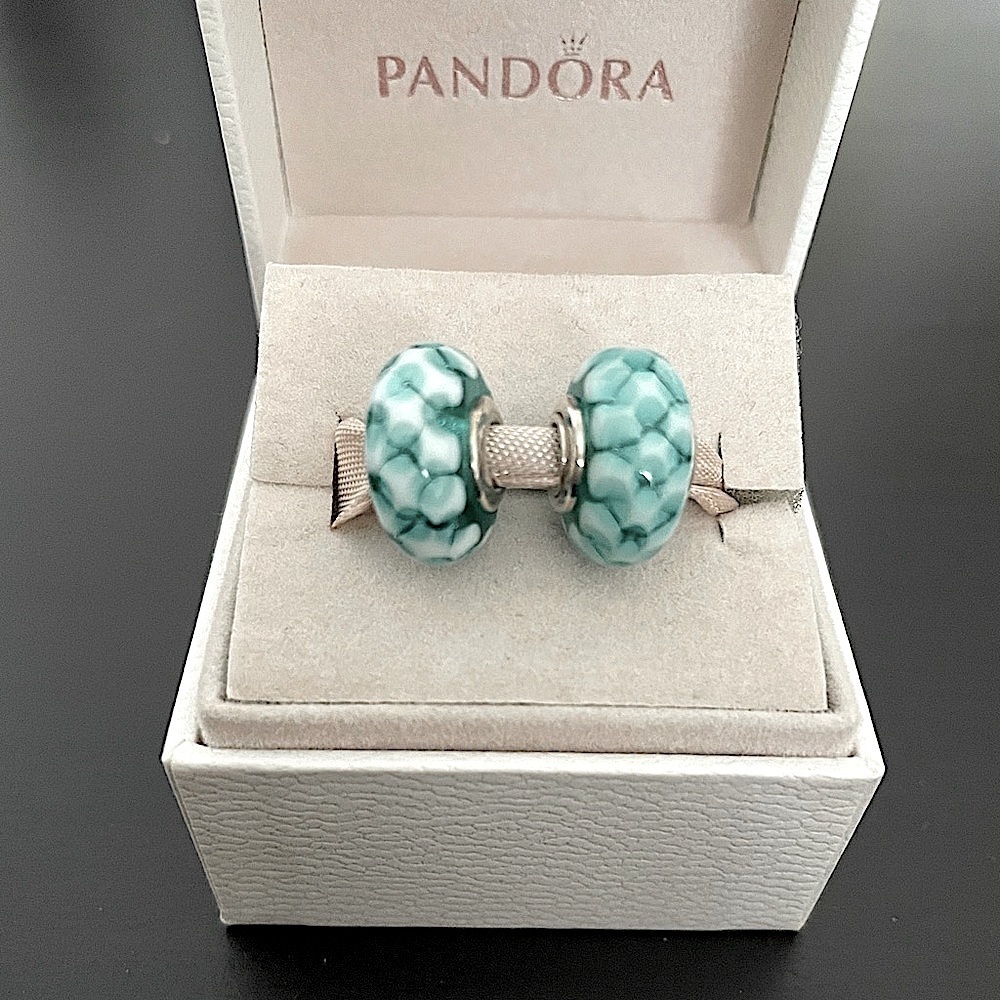 Pandora blue/green murano charms